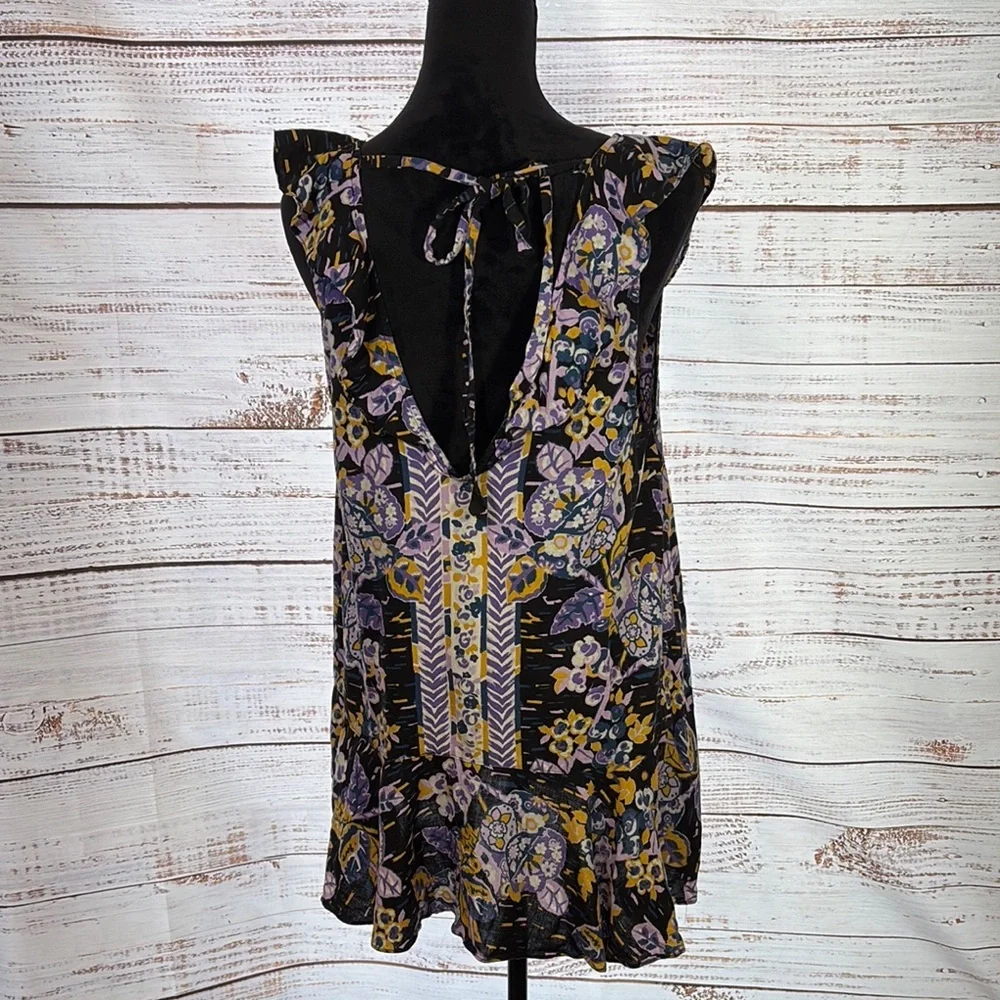 Free People Black and Purple‎ Floral Dress/ shirt